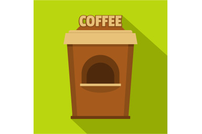 Coffee selling icon, flat style.