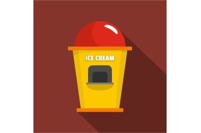 Ice creme trade point icon, flat style.