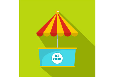 Ice creme icon, flat style.