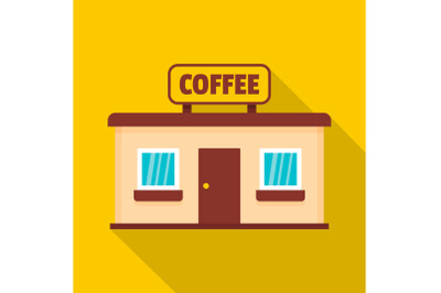 Coffee shop icon, flat style.