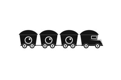 Train with cargo icon, simple style.