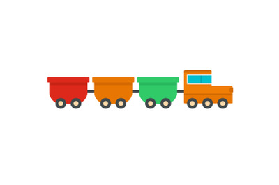 Freight wagons icon, flat style.