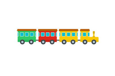 Children train icon, flat style.