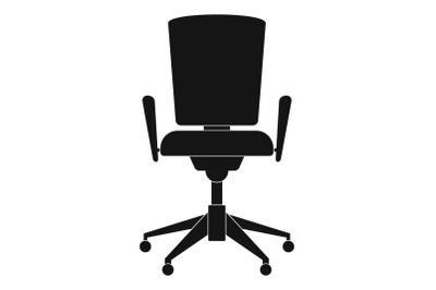 Chair with back icon, simple style.