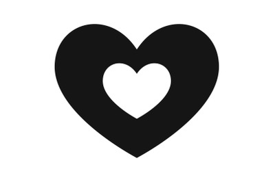 Double heart icon, simple style.