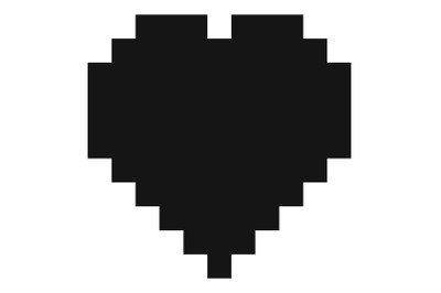 Pixel heart icon, simple style.