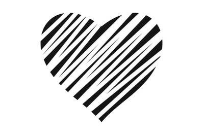 Shaded heart icon, simple style.