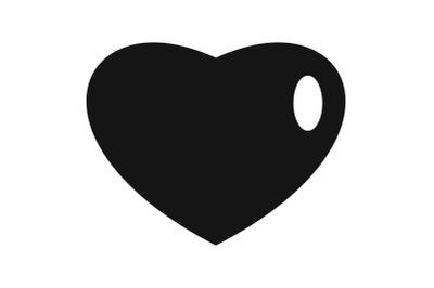 Three-dimensional heart icon, simple style.