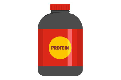 Large pack of protein icon, flat style.