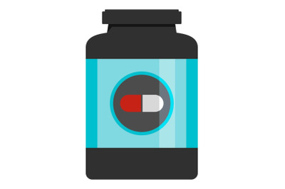 Protein capsules icon, flat style.