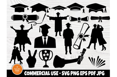 Graduation Cap SVG, Graduation Clipart, Silhouette