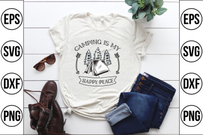 camping is my happy place svg cut file