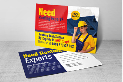 Roofing Experts Postcard Template
