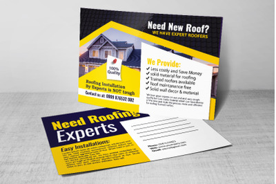 Roof Repair Service Postcard Template