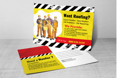 Roofing Service Provider Postcard Psd
