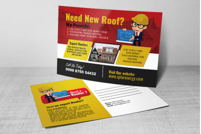 Roof Repair Service Postcard Template