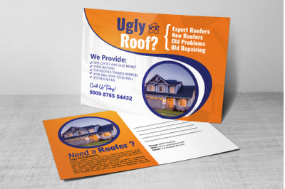 House Roofing Service Postcard Template