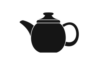Steel teapot icon, simple style