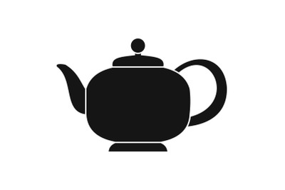Teapot with handle icon, simple style