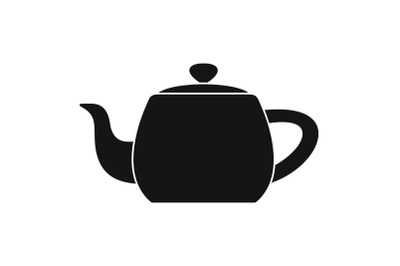 Metal teapot icon, simple style