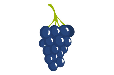 Dark grape icon, cartoon style