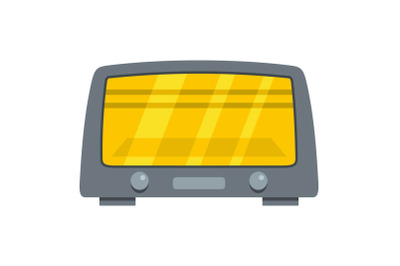 Microwave oven icon, cartoon style