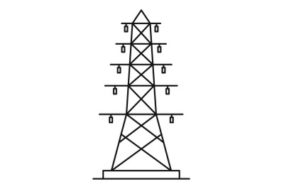 Electric pole icon, outline style
