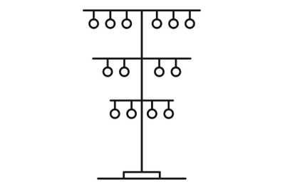 Pole cable icon, outline style