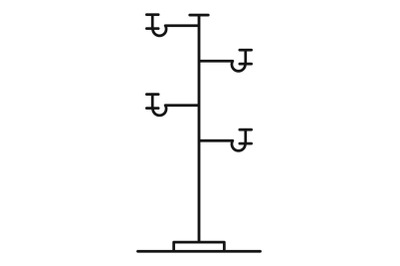 Wooden pole icon, outline style