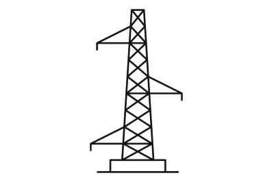 Voltage pole icon, outline style