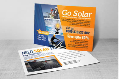 Solar Energy Panel Postcard Template