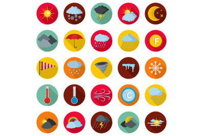 Weather icons set, flat style