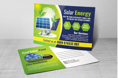 Solar Energy Installation Postcard Psd