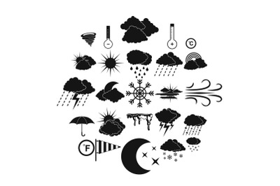 Weather icons set, simple style