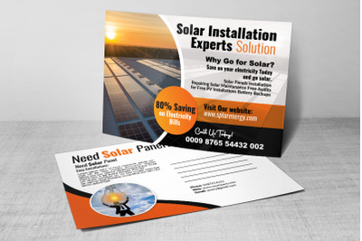 Solar Panel Installation Postcard Template
