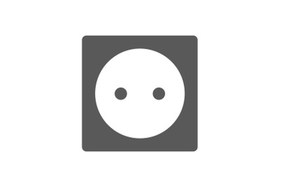 Power socket icon, black simple style