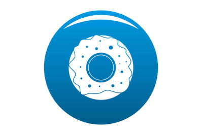 Donut icon blue vector