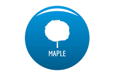 Maple tree icon blue vector