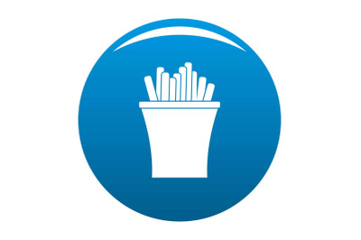French fries icon blue vector