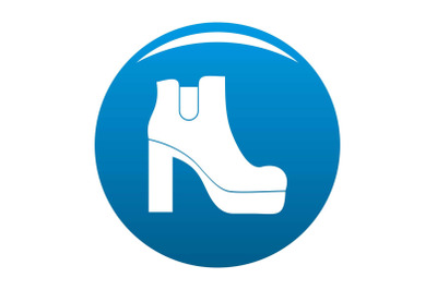 Woman shoes icon blue vector