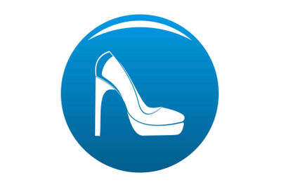 Woman shoes icon blue vector