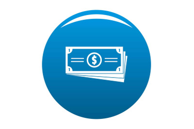 Business money icon blue vector