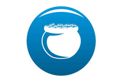 Pot coin icon blue vector