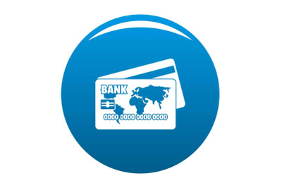 Credit card icon blue vector