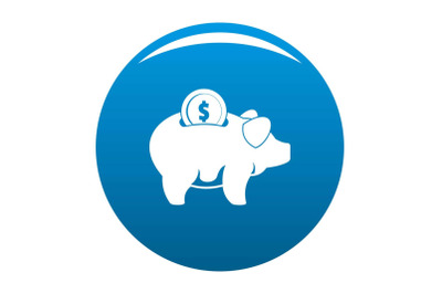 Pig money icon blue vector