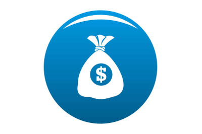 Bag money icon blue vector