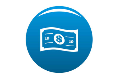 Banknote icon blue vector