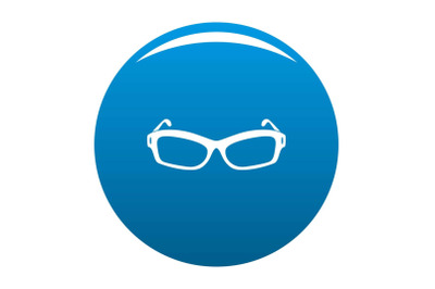 Eyeglasses icon blue vector