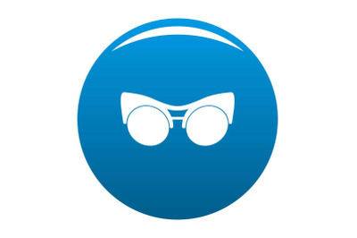 Black eyeglasses icon blue vector