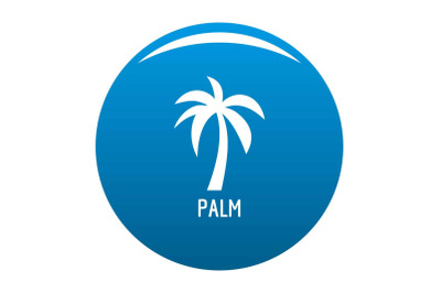 Palm tree icon blue vector
